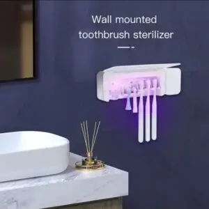 Timer LED Toothbrush-sterilizer organizers for bathroom, Wall mounted Atomatic cleaner Toothbrush holder for Electronic tooth